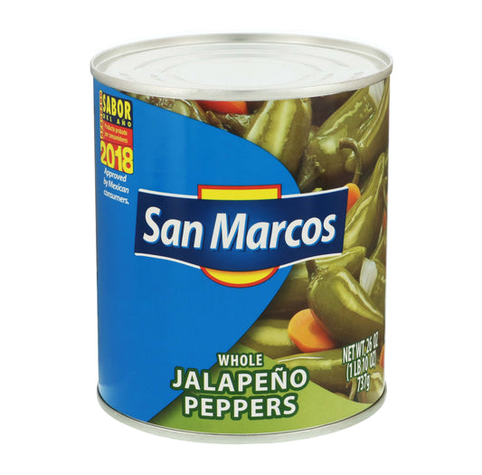San Marcos whole jalapeno peppers in #10 can bulk foodservice
