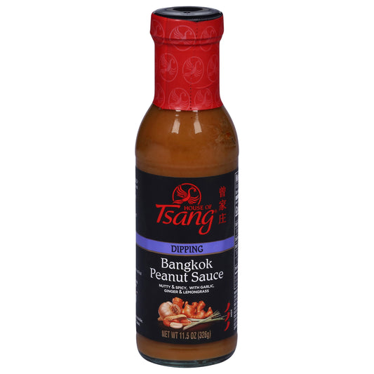 House Of Tsang Bangkok Peanut Sauce 48 oz jug with label, Thai-style, peanut and spice blend