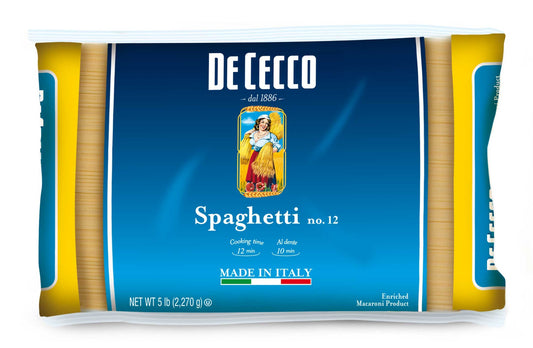 De Cecco Spaghetti Pasta 4 x 5 lb bulk packs in original packaging, Italian imported
