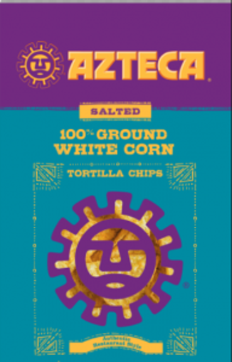 Azteca White Salted Corn Tortilla Chips in triangular shape 6 lb bag