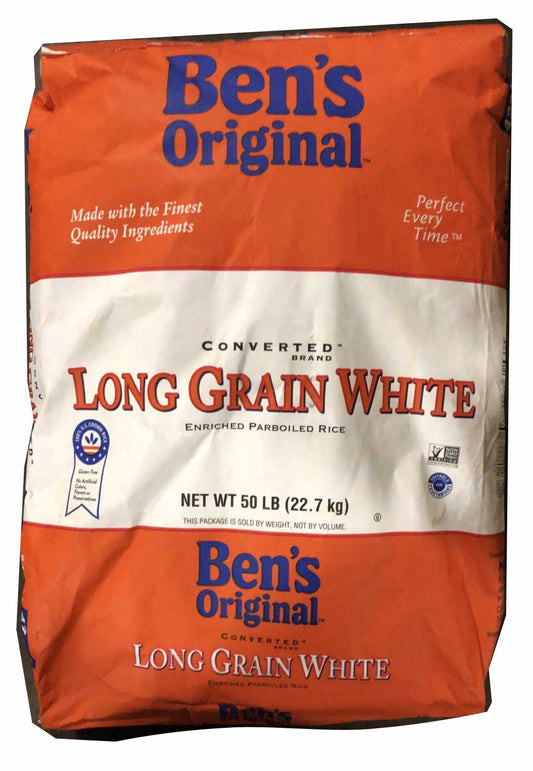 Ben's Original Converted Rice 50 lb Bulk Parboiled Long Grain Bag