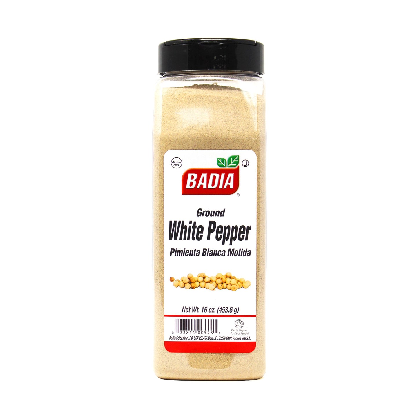 Badia Ground White Pepper 16 oz bottle