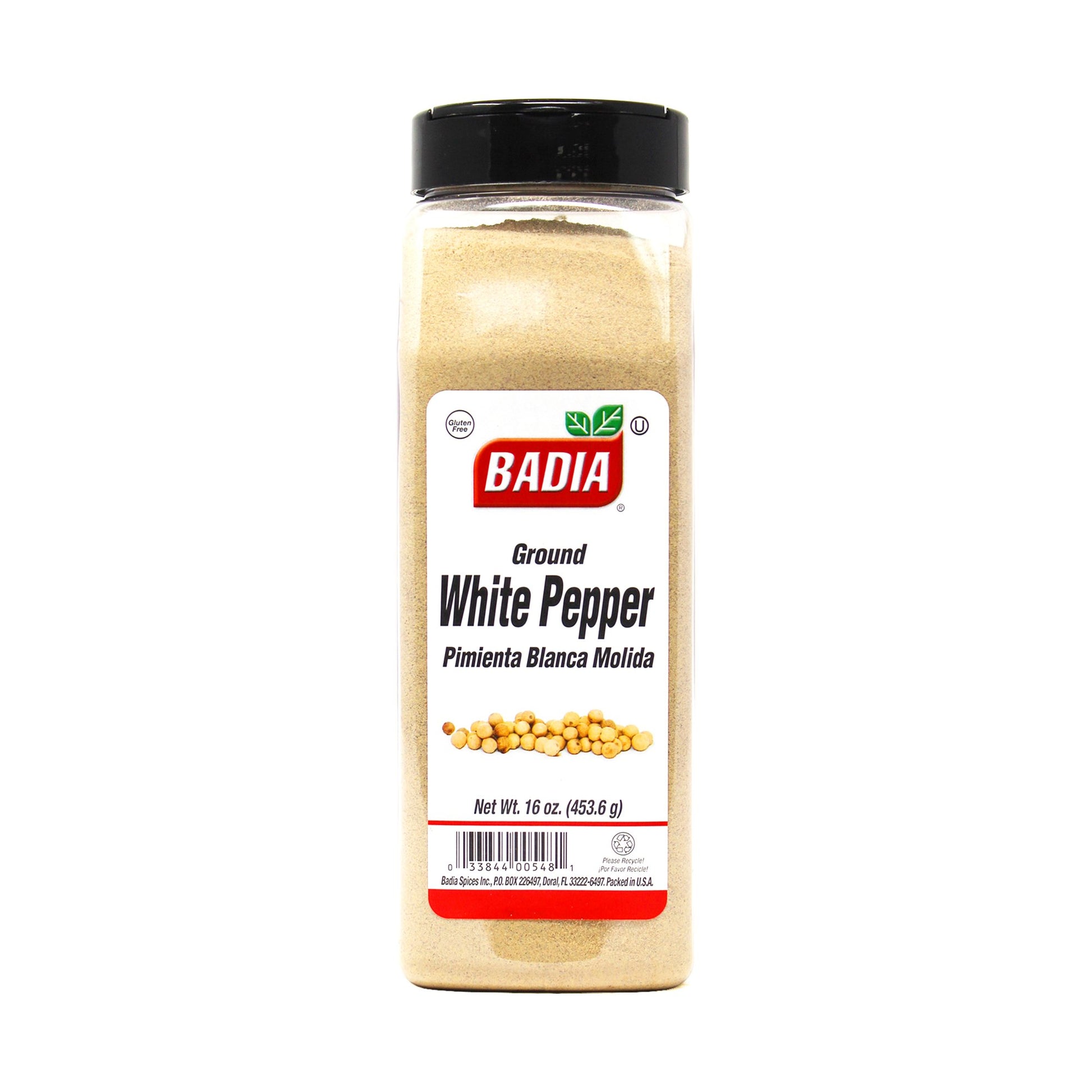 Badia Ground White Pepper 16 oz bottle