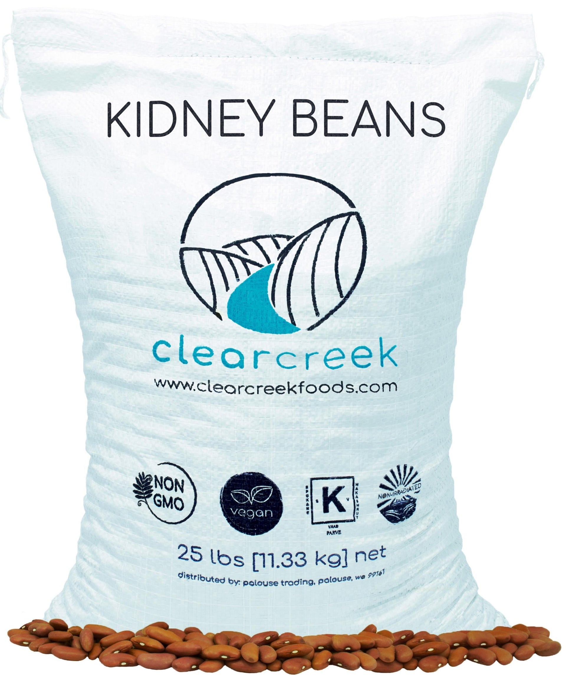 Bulk 25 lb bag of light red kidney beans for food service and large-scale cooking applications