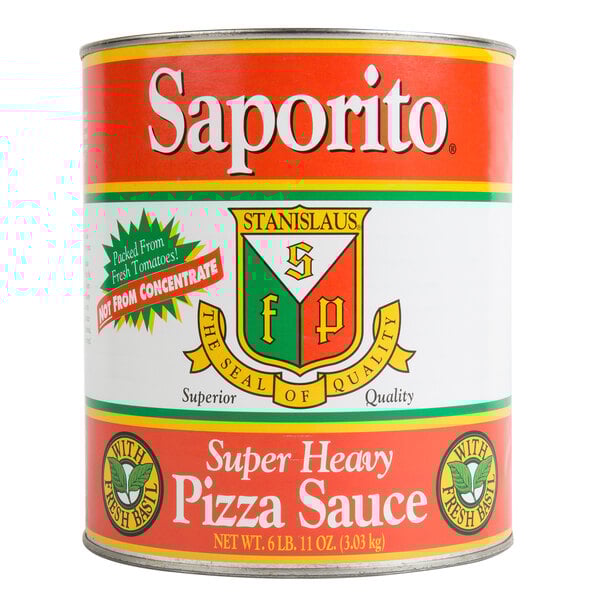 Saporito Heavy Pizza Sauce with Basil #10 can for foodservice