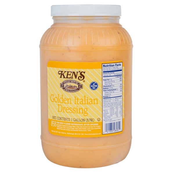 Ken's Gold Italian Dressing 1 Gallon Jug Foodservice Bulk