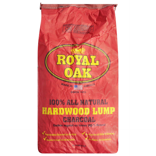 Royal Oak Natural Lump Charcoal 15 lb Bag - all-natural hardwood grilling fuel