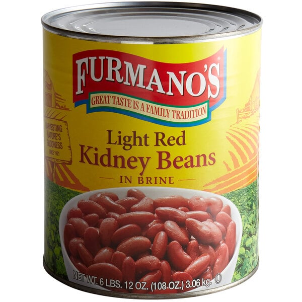 Furmano's Light Red Kidney Beans in #10 Can, bulk 108 oz foodservice size