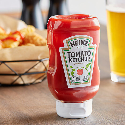 Heinz Tomato Ketchup 14 oz upside down squeeze bottle bulk case of 16
