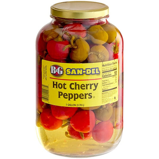 B&G Whole Hot Cherry Peppers Gallon Package