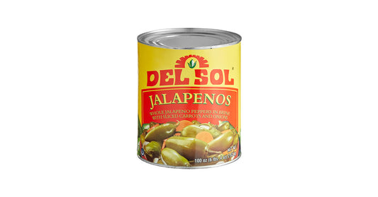 Del Sol Whole Jalapeno Peppers in #10 can, bulk foodservice size