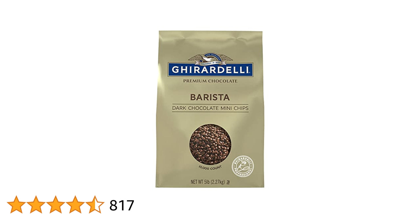 Ghirardelli Dark Chocolate Mini Chips 5 lb Bulk Bag – Premium Chocolate for Baking and Desserts