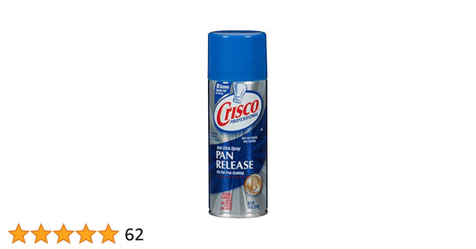 Crisco Non-Stick Pan Spray 17 ounce aerosol can, front label, for baking and cooking