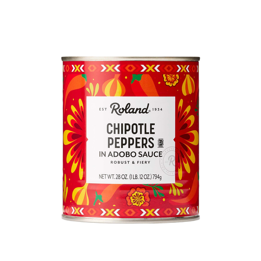 Roland Chipotle Peppers in Adobo Sauce 7oz can, smoky spicy marinated jalapeños