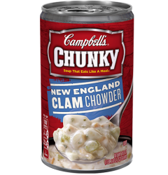 Campbell's New England Clam Chowder 50 oz Can - classic creamy soup with clams and potatoes