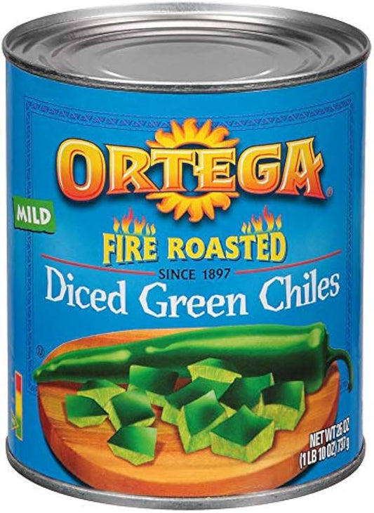 Ortega Diced Green Chiles 26 oz can fire-roasted pantry ingredient