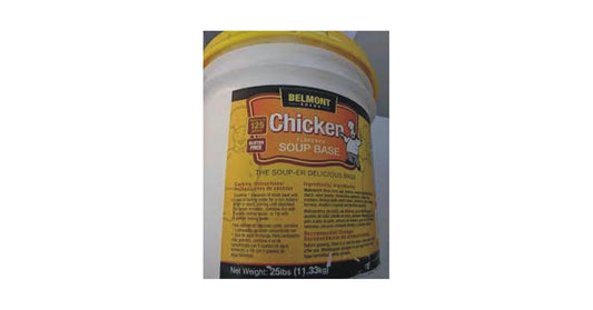 Belmont Chicken Flavor Base 10 lb tub - front package bulk foodservice