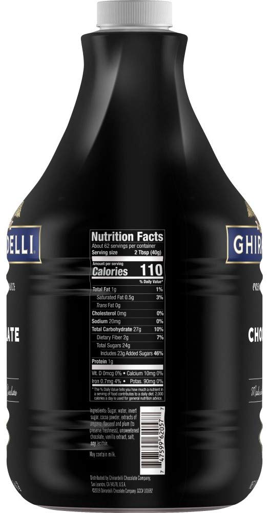 Ghirardelli Black Label Chocolate Sauce Pump Bottle 83.3oz foodservice 6 pack bulk packaging