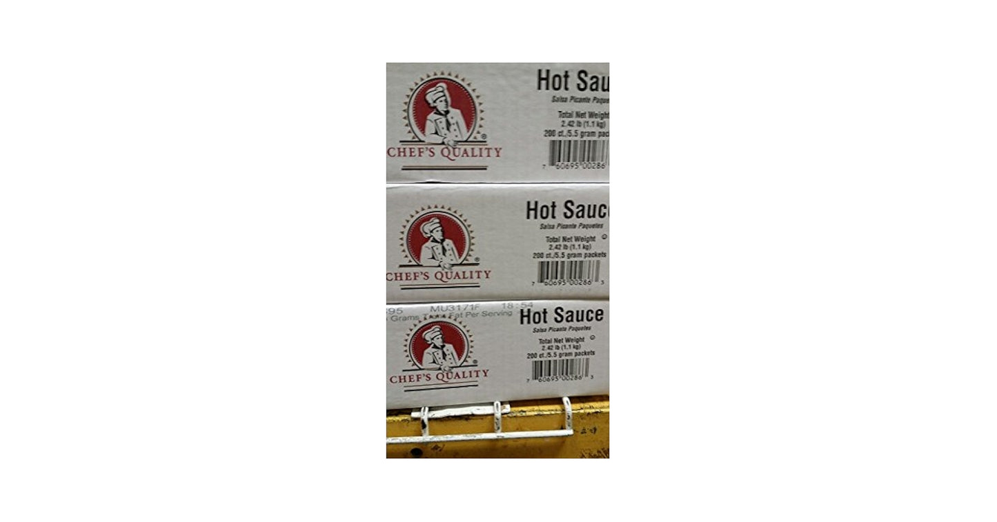 Chef's Quality Hot Sauce Packets 200 Count Box main product image