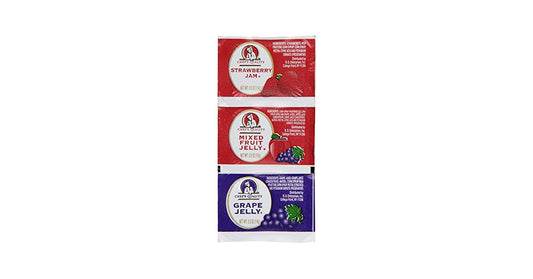 Chef's Quality Jelly Assortment, 0.5 oz individually packed cups, 200 count bulk foodservice