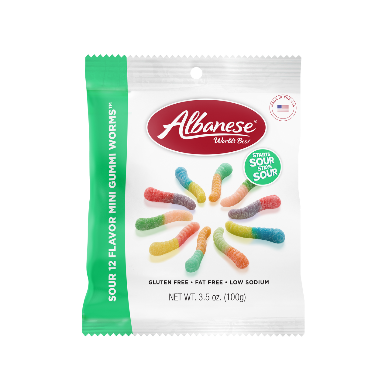 Albanese 12 Flavor Mini Gummi Worms 5 lb Pack