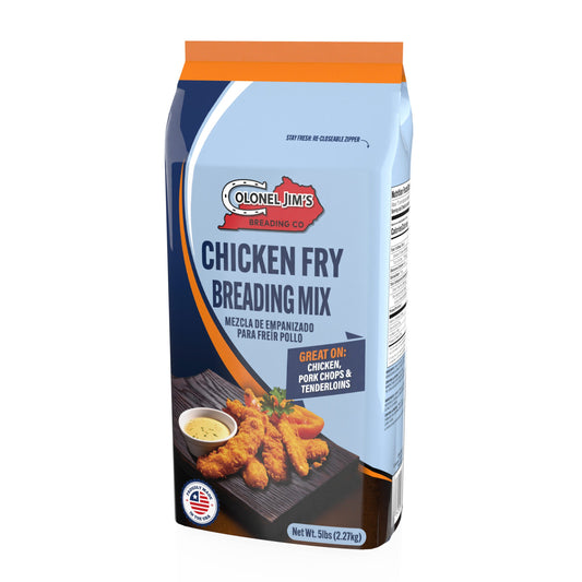 Colonel Jim's Beer Batter Mix 5 lb bag with product packaging