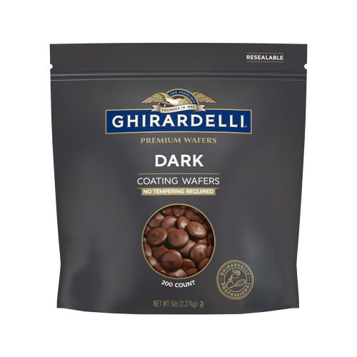 Ghirardelli Dark Coating Wafers 5lb premium bulk chocolate baking bag