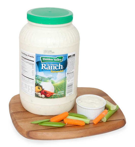 Hidden Valley Ranch Dressing 1 Gallon foodservice jug with blue and green label