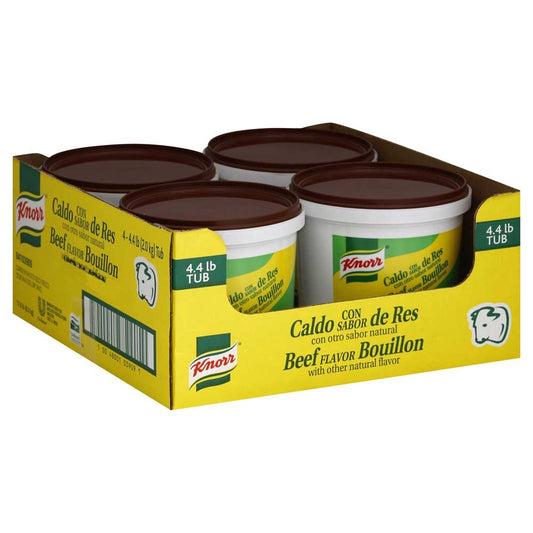 Knorr Beef Bouillon 4.4 lbs 4 count tub packaging