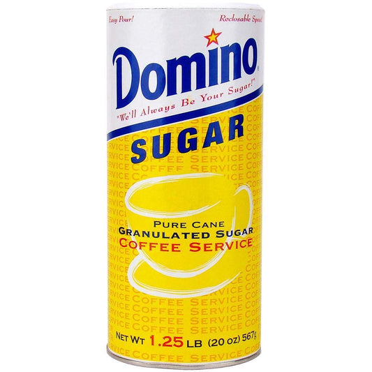 Domino Cane Sugar 20 oz Canister ā granulated white sugar front image
