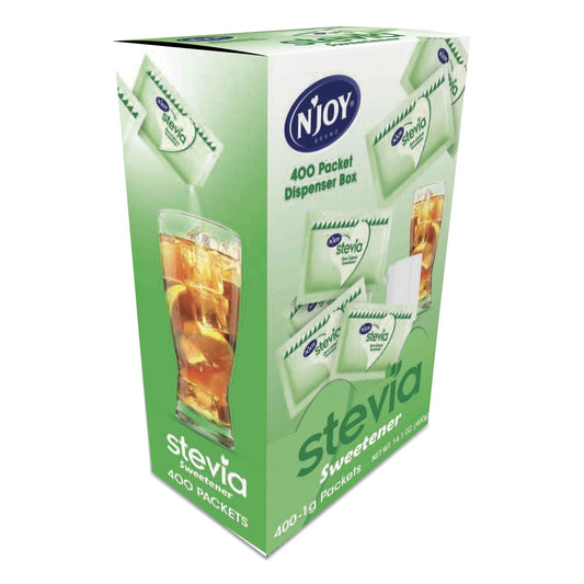 N'Joy Stevia Sweetener 400 Count Box Zero Calorie Plant-Based Packets