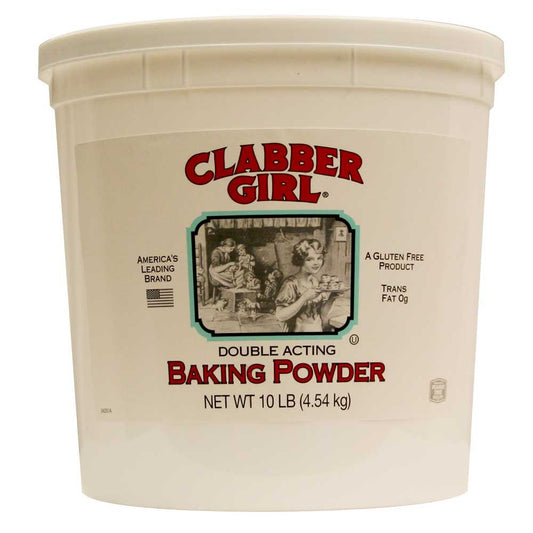 Clabber Girl Baking Powder 10 lb bulk container front view