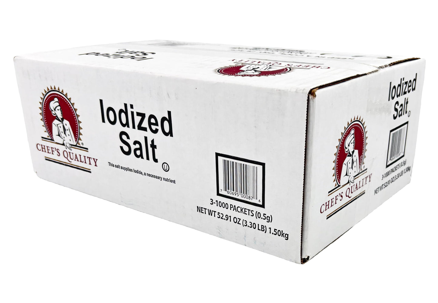 Chef's Quality Salt Packets - 3,000 Count Bulk Case Kosher 0.75g