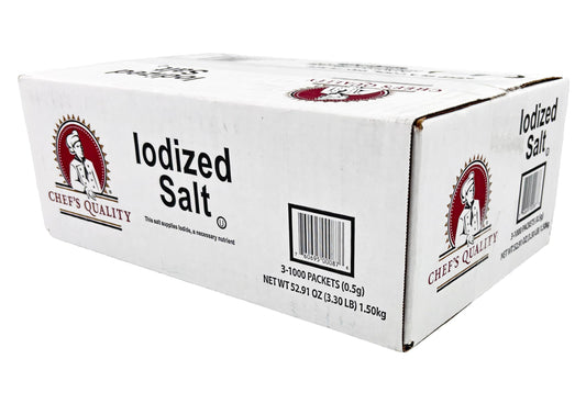Chef's Quality Salt Packets - 3,000 Count Bulk Case Kosher 0.75g