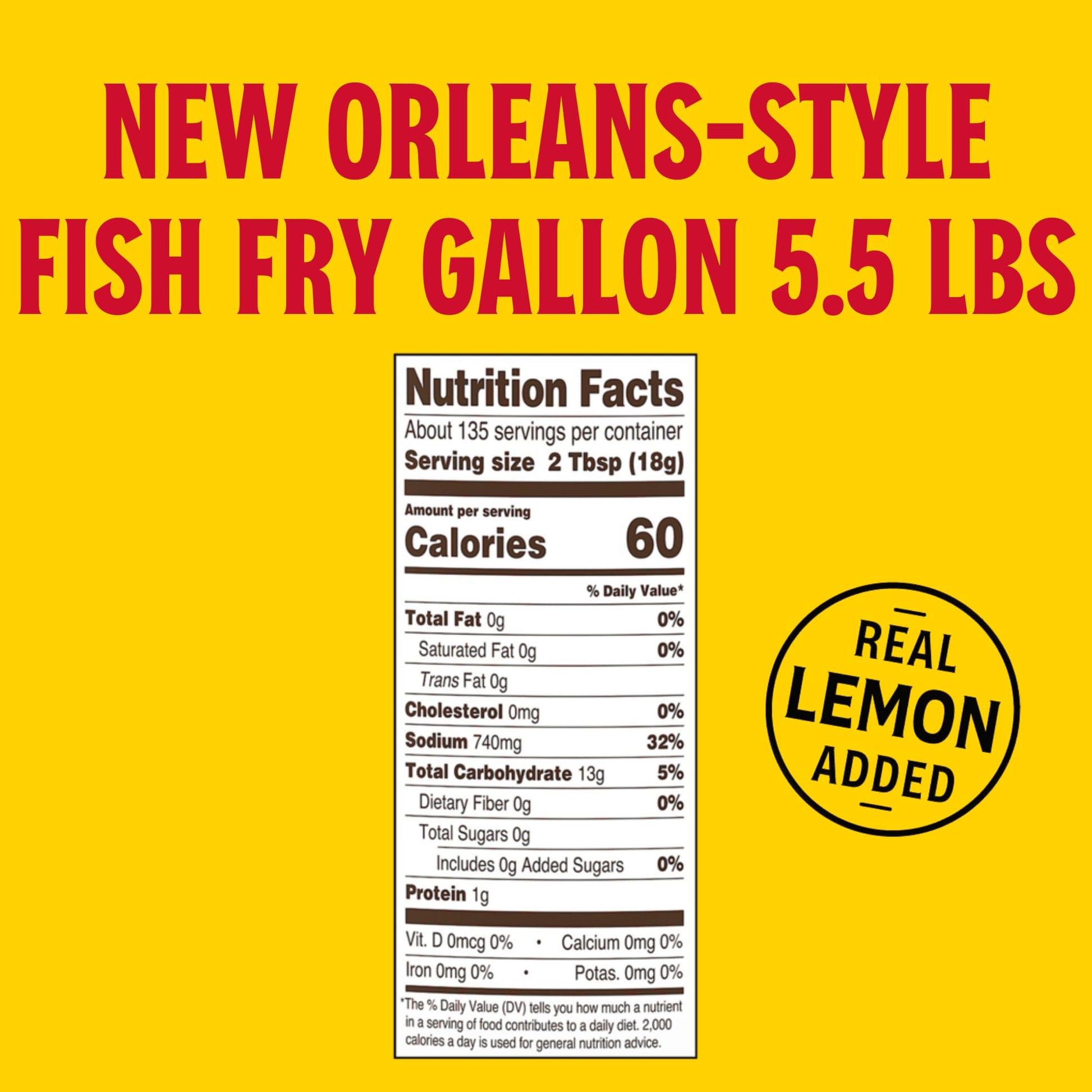 Louisiana Fish Fry Seasoned Fish Fry With Lemon 1 Gallon Bulk Container