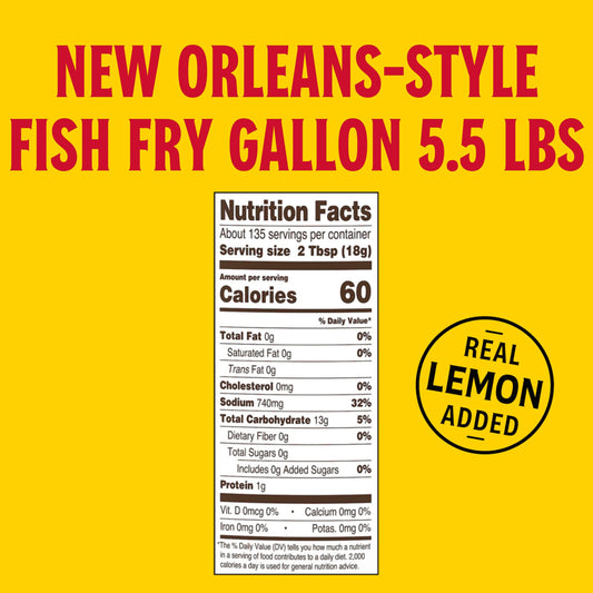 Louisiana Fish Fry Seasoned Fish Fry With Lemon 1 Gallon Bulk Container