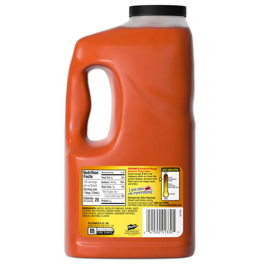 Frank's RedHot Mango Habanero Wing Sauce 0.5 Gallon Jug for foodservice and bulk kitchen use