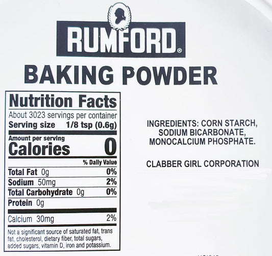 Rumford Baking Powder double acting aluminum-free 64 ounce pack of 2 containers