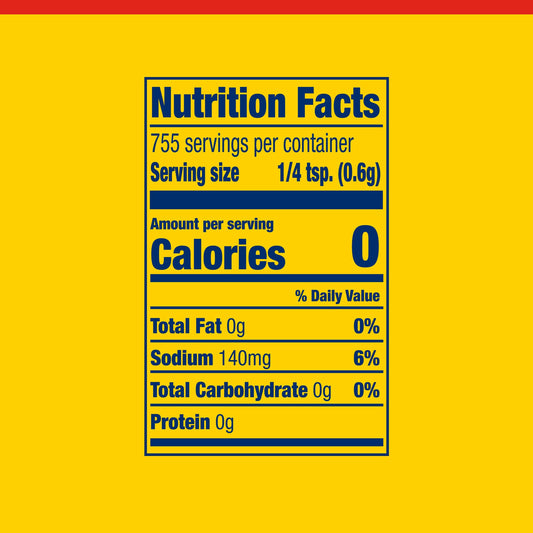 Old Bay Seasoning 1 lb jar, classic yellow, blue, and red container for seafood and meats