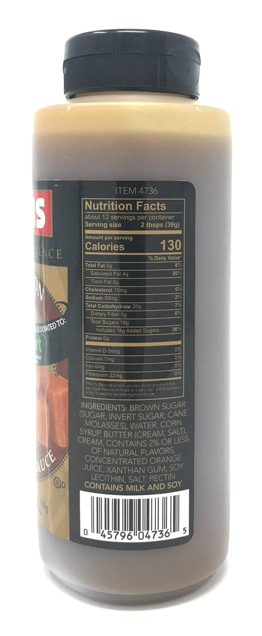 Lyons Bourbon Caramel Sauce 16 oz bottle front view