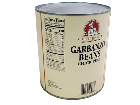 Chef's Quality Garbanzo Beans #10 Can, bulk canned chickpeas, high quality foodservice