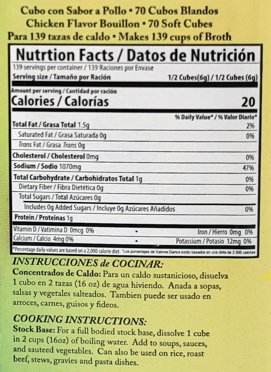 Sabor Nuestro Chicken Flavor Bouillon Cubes 70 count jar packaging