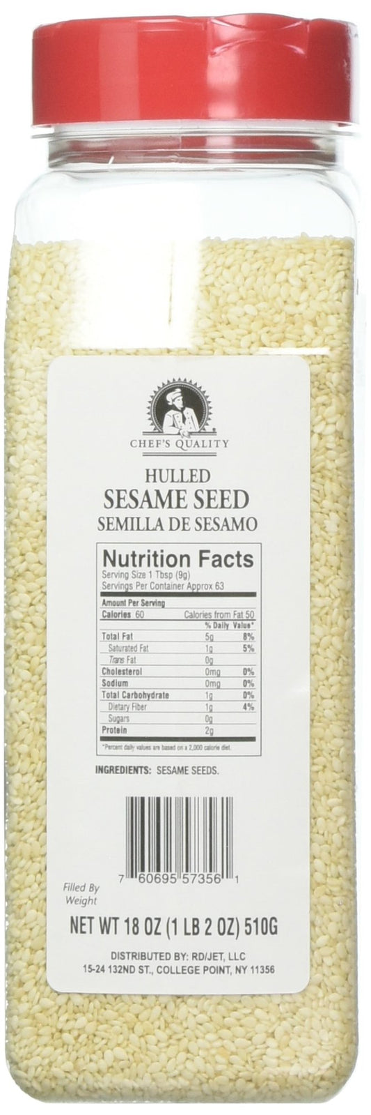 McCormick Sesame Seed Hulled 18 oz jar with premium hulled seeds, great for recipes and baking