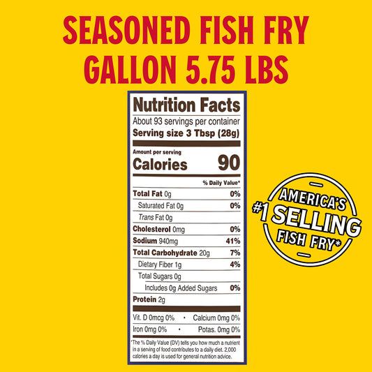 Louisiana Fish Fry Seasoned Fish Fry 1 Gallon Jug product photo - Cajun crispy breading mix
