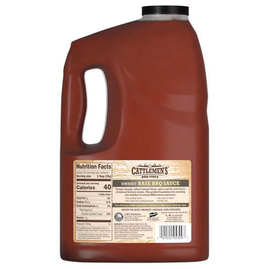 Cattleman's BBQ Texas Smoky Sauce 1 Gallon Jug - hickory blend bulk restaurant quality