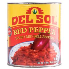 Del Sol Diced Red Bell Peppers #10 Can bulk foodservice image