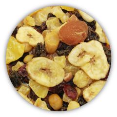 Bazzini Macadamia Berry Mix 4.75 lb bulk bag with visible nuts and dried berries