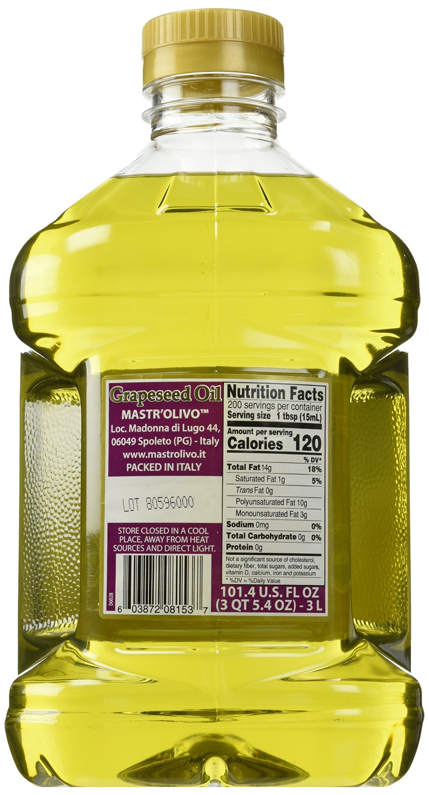 Pietro Coricelli Premium Grapeseed Oil 3 Liter Jug for Cooking