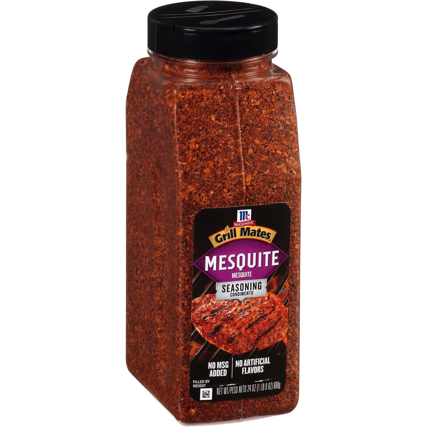 McCormick Grill Mates Mesquite Seasoning 24 oz bottle with label and cap showing.