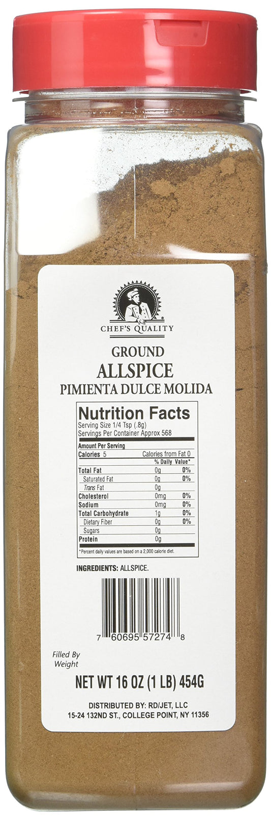 Chef's Quality Ground Allspice 16 Oz Jar, high-quality restaurant spice